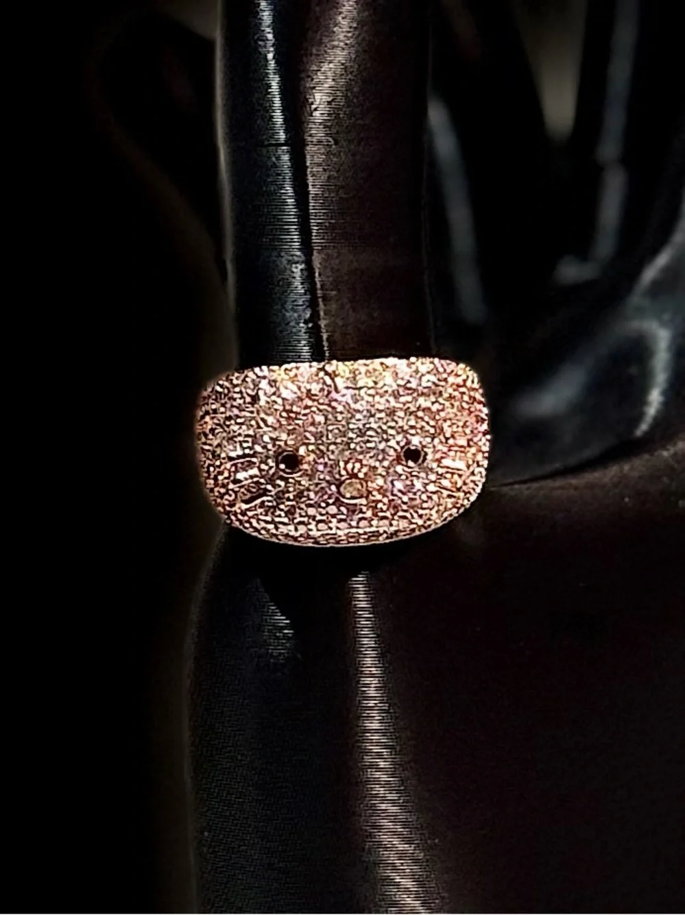 Elegant Rose Gold Pavé HK Statement Ring - Women Jewelry